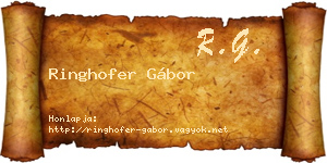 Ringhofer Gábor névjegykártya