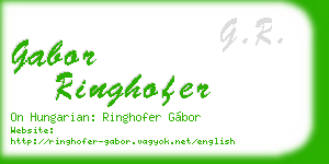 gabor ringhofer business card